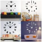 80-130 CM JAM DINDING TEMPEL JAM BESAR RAKSASA DEKORASI ANGKA HURUF 3D GIANT WALL CLOCK DIY ANALOG