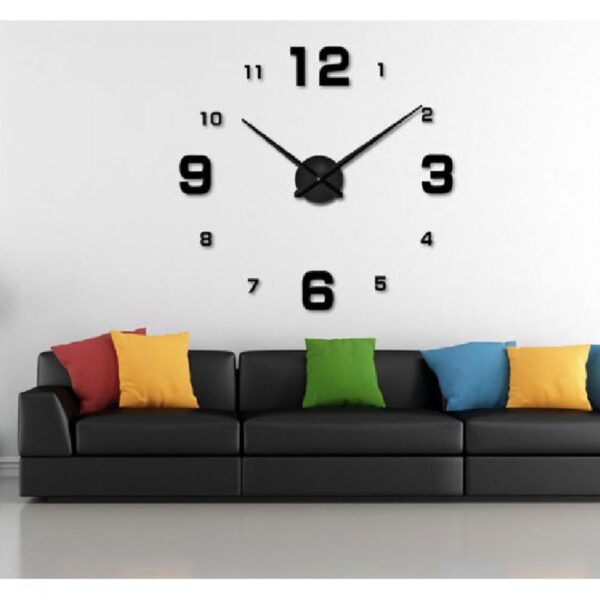 80-130 CM JAM DINDING TEMPEL JAM BESAR RAKSASA DEKORASI ANGKA HURUF 3D GIANT WALL CLOCK DIY ANALOG - Gambar 5
