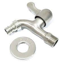 (Free Sealtape)Kran Air Keran Tembok Taman Cucut Mesin Cuci Stainless Wall Faucet - Gambar 5