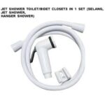 Set Komplit Selang + Kepala + Dudukan Jet Bidet Shower / Jet wasser Kloset / Semprotan air Cebok WC Toilet Set Komplit