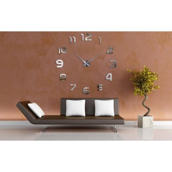 80-130 CM JAM DINDING TEMPEL JAM BESAR RAKSASA DEKORASI ANGKA HURUF 3D GIANT WALL CLOCK DIY ANALOG - Gambar 2
