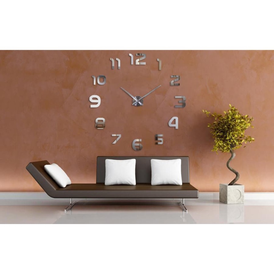 80-130 CM JAM DINDING TEMPEL JAM BESAR RAKSASA DEKORASI ANGKA HURUF 3D GIANT WALL CLOCK DIY ANALOG - Gambar 2