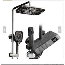 Shower Head Constant Temperature Set Gray Piano Keys All Copper Rain All Tiang Tekan Klasik Classic - Gambar 2