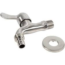 (Free Sealtape)Kran Air Keran Tembok Taman Cucut Mesin Cuci Stainless Wall Faucet - Gambar 4