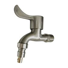 (Free Sealtape)Kran Air Keran Tembok Taman Cucut Mesin Cuci Stainless Wall Faucet - Gambar 3
