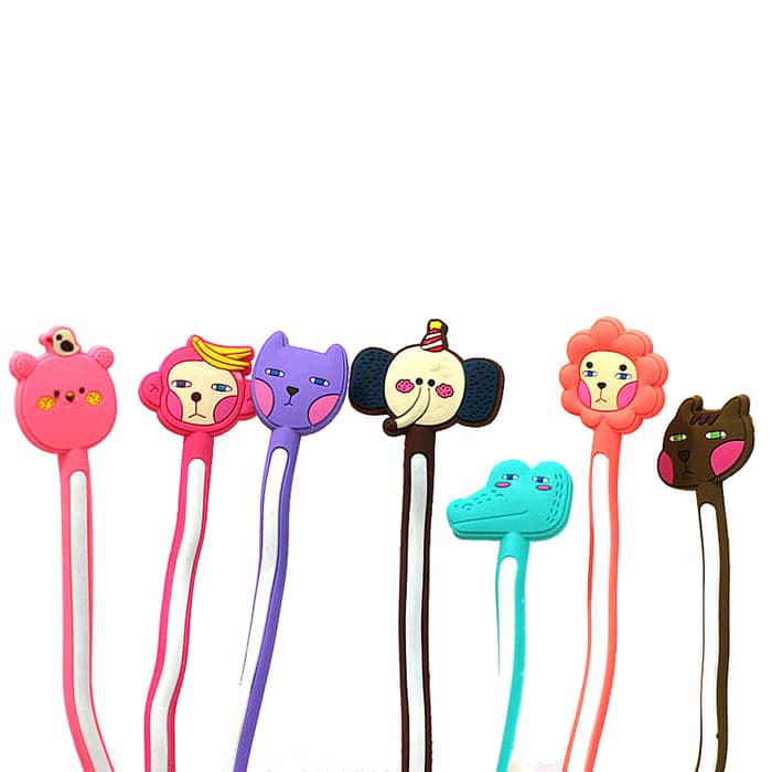 Penggulung Kabel Charger / Penjepit Kabel Casan Elastis / Gulungan Earphone Headset Elastis Karakter Lucu - Gambar 2