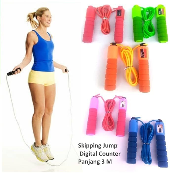 ALAT LONCAT LOMPAT TALI SKIPPING JUMP ROPE SKIPING COUNTER OLAHRAGA GYM FITNESS / TALI SKIPING - Gambar 2