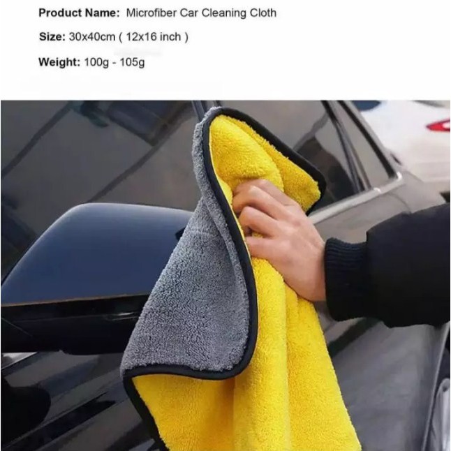 Kain Lap Lembut Mobil Cuci Motor Lap Microfiber Tebal 30 x 30 cm Lap Serbaguna Piring Mangkok - Gambar 2