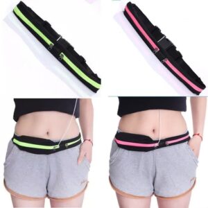 Pocket Running Belt / Sport Belt Tas Dompet Olahraga Jogging Sabuk Sepeda / Tas pinggang Olahraga 2 Resleting