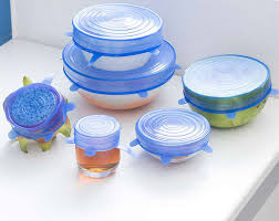 Silikon Penutup Makanan 6 in 1 Mangkok Plastik Piring Makanan / Stretch Bowl Silicone Food Cover - Gambar 4