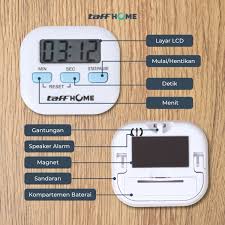 Digital Kitchen Timer Masak Magnet JAM ALARM STOPWATCH Dapur Masak - Gambar 5