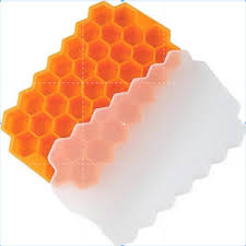 Cetakan Tempat Es Batu Honey Combs + Penutup 37 Sekat Hexagon Silikon Food Grade Puding Jeli Ice Cube Tray Coklat Mold Flexible Silicone BPA Free - Gambar 6