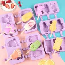 DIY Cetakan Stik Es Krim Popsicle Coklat Silikon BPA Free Karakter Lucu / Puding Mold Silicone Food Grade Es Loli Lolipop