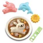 Cetakan Nasi Bento Set Bentuk Kartun Kelinci Lumba-Lumba Set isi 4pcs