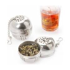 TEMPAT SARINGAN DAUN TEH STAINLESS BESI BULAT - TEA BAG FILTER - WADAH SARINGAN TEH BOLA - Gambar 2