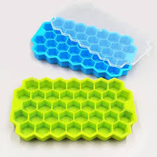Cetakan Tempat Es Batu Honey Combs + Penutup 37 Sekat Hexagon Silikon Food Grade Puding Jeli Ice Cube Tray Coklat Mold Flexible Silicone BPA Free - Gambar 3