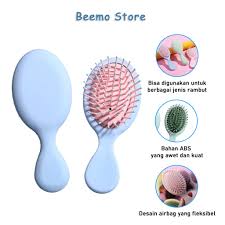 SISIR RAMBUT ANAK ANTI KUSUT PREMIUM / SISIR ANTI RONTOK WANITA / SISIR RAMBUT PIJAT ANAK BAYI BAHAN ABS SILIKON / HAIR BRUSH KIDS COMB - Gambar 3