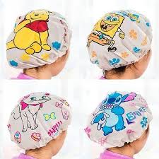 Shower Cap Karakter Kartun Topi Mandi Keramas Lucu Penutup Rambut Cover Kepala Waterproof - Gambar 3