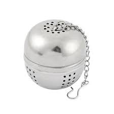 TEMPAT SARINGAN DAUN TEH STAINLESS BESI BULAT - TEA BAG FILTER - WADAH SARINGAN TEH BOLA - Gambar 3