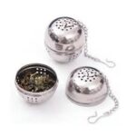 TEMPAT SARINGAN DAUN TEH STAINLESS BESI BULAT - TEA BAG FILTER - WADAH SARINGAN TEH BOLA