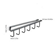 Gantungan Dapur Selip 6 Kait Hanger Hook Cantolan Serbaguna Spatula Gantungan Lemarin 6 Kaiit Gelas - Gambar 5