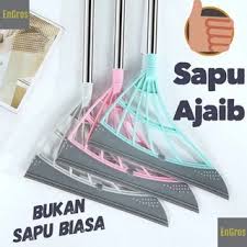 Sapu Lantai Karet Ajaib Magic Broom Dorongan Serokan Air Pel Multifungsi / Wiper Kaca Lantai Korea - Gambar 4