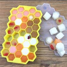 Cetakan Tempat Es Batu Honey Combs + Penutup 37 Sekat Hexagon Silikon Food Grade Puding Jeli Ice Cube Tray Coklat Mold Flexible Silicone BPA Free - Gambar 4