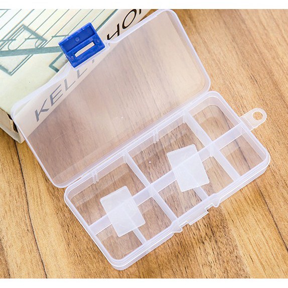 KOTAK OBAT 10 SEKAT TABLET TEMPAT PENYIMPANAN AKSESORIS PERHIASAN JEWELRY BOX STORAGE MANIK KANCING - Gambar 2