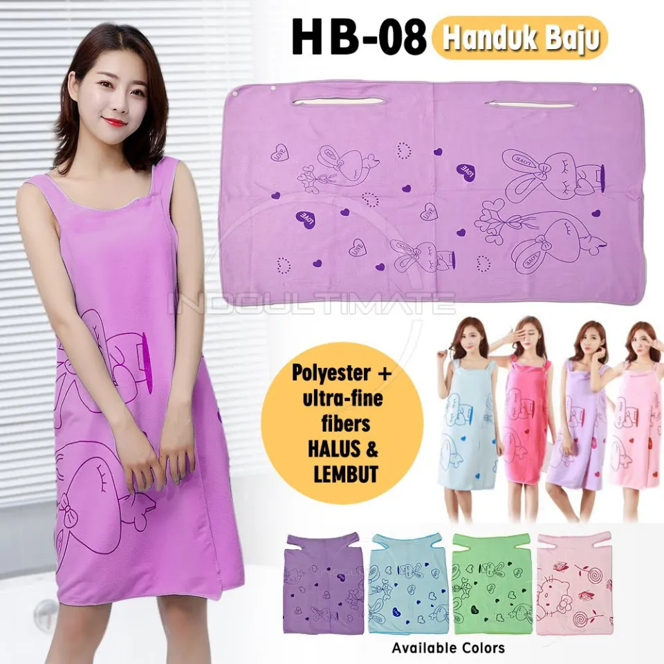 BAJU HANDUK KIMONO MANDI KARAKTER DASTER TIDUR WANITA BATH TOWEL DRESS BATHROBE WEARABLE CLOTH