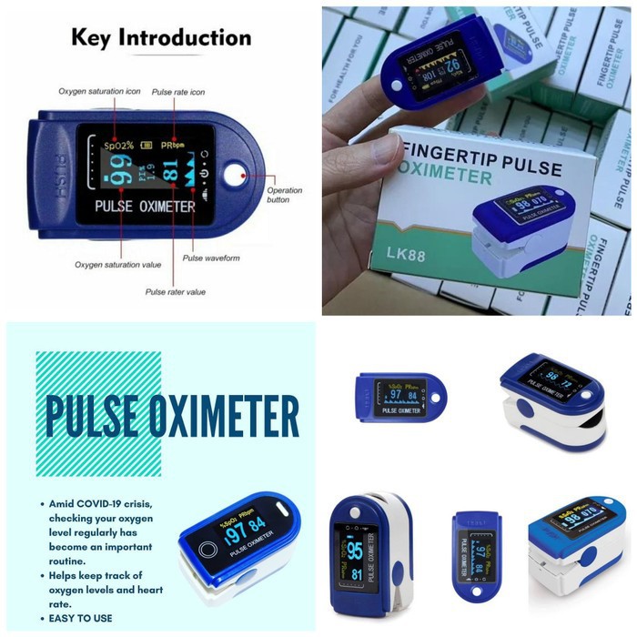 Original Oximeter Fingertip Pulse Oxymeter LK88 SpO2 LCD Alat Ukur Oksigen Darah - Gambar 2