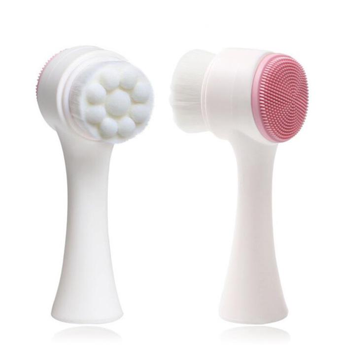 Pembersih Wajah Silikon 3D Cuci Muka Gagang Facial Face Brush 2 Sisi - Gambar 7