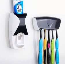 Tempat Dispenser Pasta Gigi Odol Rak Sikat Gigi Kotak Gantungan Toothpaste Dispenser Brush Warna
