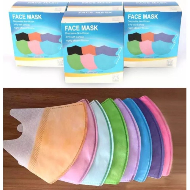 Masker Duckbill Dewasa 3ply Isi 50 Pcs Face Mask Duck Bill Earloop - Gambar 2