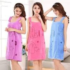 BAJU HANDUK KIMONO MANDI KARAKTER DASTER TIDUR WANITA BATH TOWEL DRESS BATHROBE WEARABLE CLOTH - Gambar 3