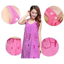 BAJU HANDUK KIMONO MANDI KARAKTER DASTER TIDUR WANITA BATH TOWEL DRESS BATHROBE WEARABLE CLOTH - Gambar 5
