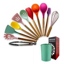 ALAT MASAK SPATULA SET 12 PCS SILIKON SUTIL SODET SILICONE KITCHEN UTENSIL SET TAHAN PANAS 11 IN 1
