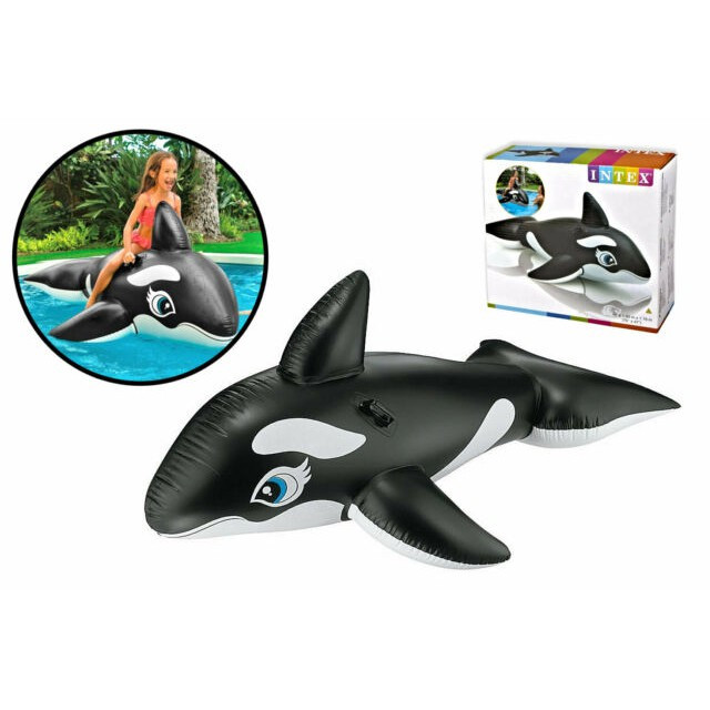 INTEX 58561 PELAMPUNG RENANG ANAK PAUS HITAM/ORCA WHALE RIDE-ON FLOATIES - Gambar 2