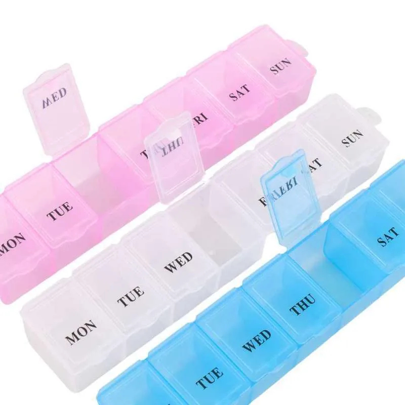 kotak kemasan pil strip panjang kotak obat 7 sekat