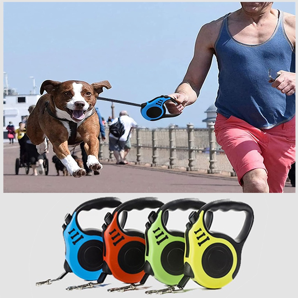 Tali Tuntun Hewan Otomatis / Automatic Smart Retractable Pet Dog Cat Leash / Rantai Anjing Kucing Besar kecil / Rantai Harness 3 dan 5 Meter - Gambar 2