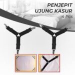 ISI 4 PCS Penjepit Sprei Sudut Kasur  / Pengait Sprei Pengunci Seprei Jepitan Besi / BED SHEET GRIPS