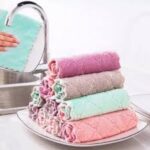 Lap Dapur Meja Dish Towel Coral Fleece Kain Lap Mini Piring Dapur Kain Microfiber Anti Minyak