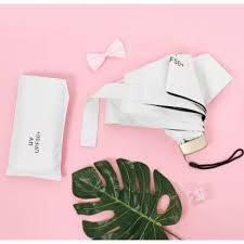 Payung Lipat Kecil Premium Anti UV UPF 50+ Dengan Sarung Cantik / Folding Mini Umbrella Ultra Violet Motif Polos Free Pouch Cocok Untuk Souvenir - Gambar 3