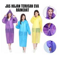 Jas Hujan Ponco Eva Dewasa / Mantel Hujan Anti Air Terusan / Raincoat Poncho / Jaket Hujan Tebat Polos Plastik Portable