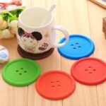 Tatakan Alas Gelas Cup MUG / Glass Pad Silikon Bentuk Kancing Silicone