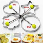 Cetakan Telur Goreng Puding Kue Pancake / Alat Masak Dapur Bentuk Hati Bintang Bunga Bulat / Cetakan Telor Ceplok Bento Mata Sapi
